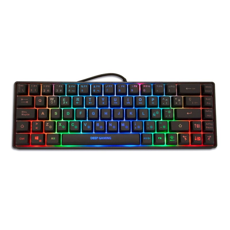Teclado Mini 65 Deep Gaming TM065 keyboard USB QWERTY Spanish Black Teclado Mini 65 Deep Gaming TM065 keyboard USB QWERTY Spanish Black