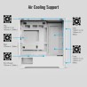Caixa Micro-ATX Aerocool D301A ARGB Vidro Temperado Branco