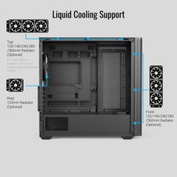 Caixa Micro-ATX Aerocool D301A ARGB Vidro Temperado Preto