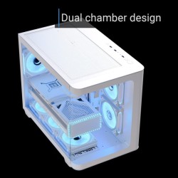Caixa Micro-ATX Aerocool D301A ARGB Vidro Temperado Branco