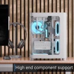 Caixa Micro-ATX Aerocool D301A ARGB Vidro Temperado Branco