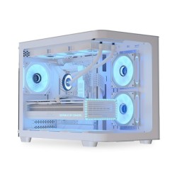 Caixa Micro-ATX Aerocool D301A ARGB Vidro Temperado Branco