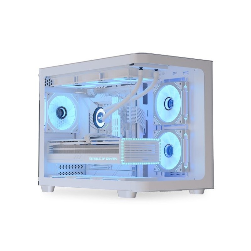 Caixa Micro-ATX Aerocool D301A ARGB Vidro Temperado Branco