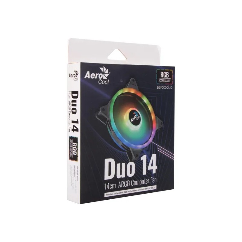 Ventoinha Aerocool Duo 14 ARGB Preto 140mm