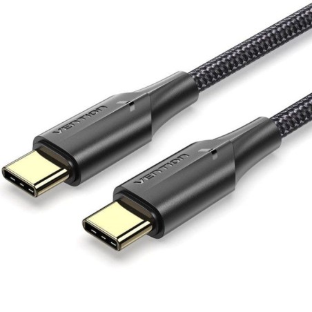 Cabo USB 2.0 Tipo-C a USB Tipo- C Vention / Até 60W/ 480Mbps / 0,50m com LED