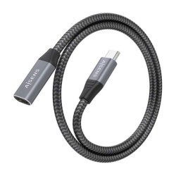 Cabo USB 3.2 GEN2x2 Aluminio 20Gbps 8K@30Hz 5A 100W - Tipo USB-C/Macho-USB-C/Femea - 0.5m