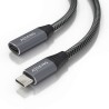 Cabo USB 3.2 GEN2x2 Aluminio 20Gbps 8K@30Hz 5A 100W - Tipo USB-C/Macho-USB-C/Femea - 0.5m