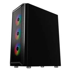 Caixa ATX Unyka ARMOR Gaming ARGB Preta 4x Ventoinhas 120 ARGB Incluídas