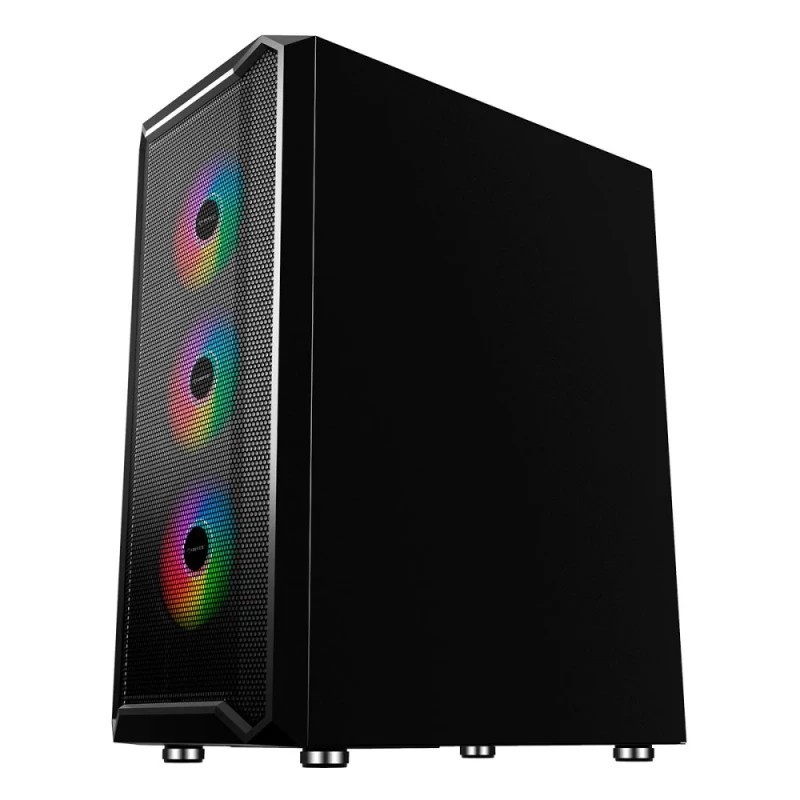 Caixa ATX Unyka ARMOR Gaming ARGB Preta 4x Ventoinhas 120 ARGB Incluídas