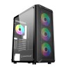 Caixa ATX Unyka ARMOR Gaming ARGB Preta 4x Ventoinhas 120 ARGB Incluídas