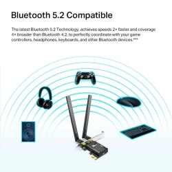 Placa de Rede TP-Link Archer TX20E AX1800 Wi-Fi Bluetooth 5.2 PCI Express
