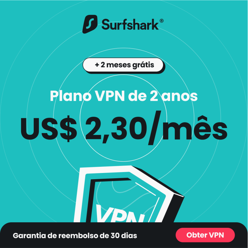 VPN SurfShark 24 meses (+3 gratis) 2,19€ por mês