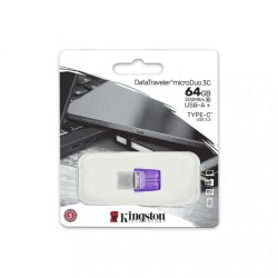 Pen USB Kingston 64GB DataTraveler microDuo 3C 200MB/s dual USB-A + USB-C
