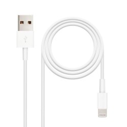 Cabo Lightning a USB 2.0. Lightning/M - USB A/M. Branco. 0.5m
