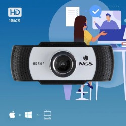 Webcam NGS Xpresscam 720 (720P HD - Microfone Incorporado)