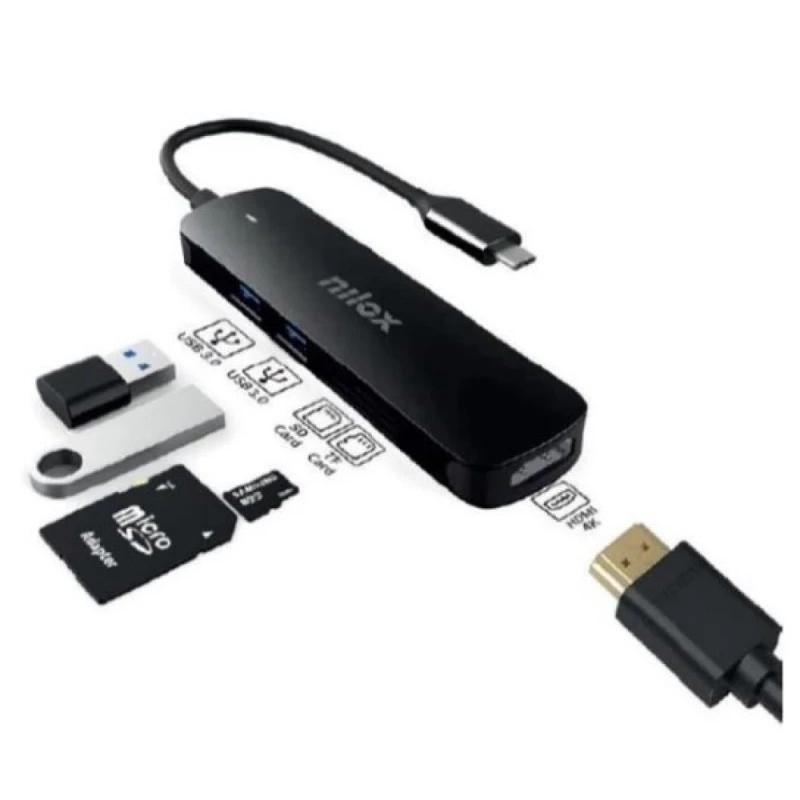 Docking Station USB-C HDMI 2xUSB 3.0 + SD/TF Nilox Docking Station USB-C HDMI 2xUSB 3.0 + SD/TF Nilox