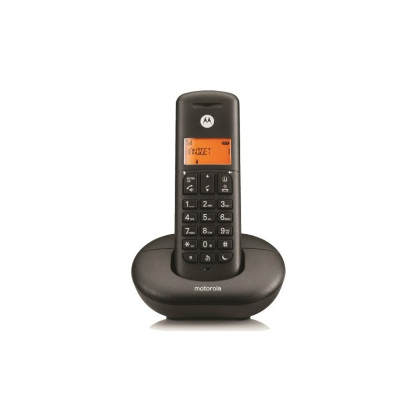 Telefone DECT Motorola E201 Identificação de chamadas e Alta-voz Preto Telefone DECT Motorola E201 Identificação de chamadas e Alta-voz Preto