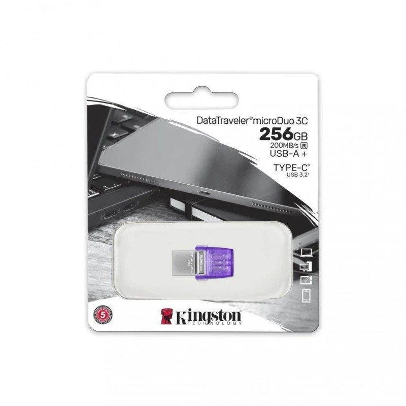Pen USB Kingston 256GB DataTraveler microDuo 3C 200MB/s dual USB-A + USB-C Pen USB Kingston 256GB DataTraveler microDuo 3C 200MB/s dual USB-A + USB-C