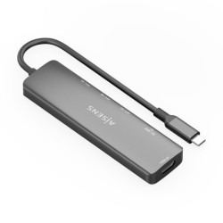Docking Station USB-C Aisens 6 em 1 1xHDMI - 3xUSB-A - 1xSD - 1xMicroSD - 15cm