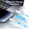 Cabo Lightning a USB 2.0. Vention Aluminio e Algodão entrançado - 480Mbps - 2.4A - 2m