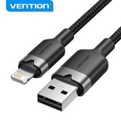 Cabo Lightning a USB 2.0. Vention Aluminio e Algodão entrançado - 480Mbps - 2.4A - 2m