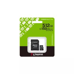 512GB Cartão MicroSDXC Kingston Canvas Select Plus Gen3 150MB/s A1 Card + Adapter