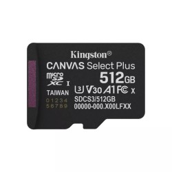 512GB Cartão MicroSDXC Kingston Canvas Select Plus Gen3 150MB/s A1 Card + Adapter
