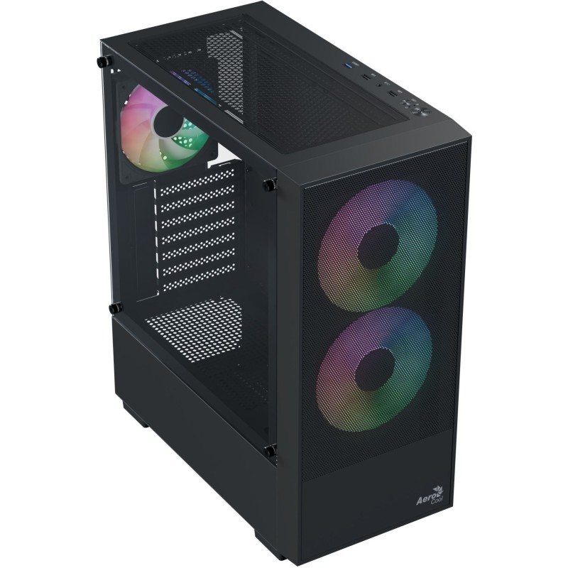 Caixa ATX Aerocool B508A Flow ARGB Vidro Temperado Preto