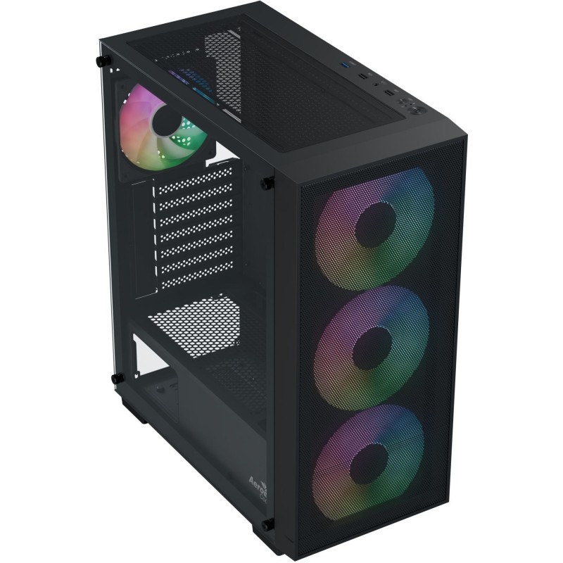 Caixa ATX Aerocool B509A Flow ARGB Vidro Temperado Preto