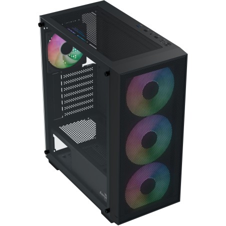 Caixa ATX Aerocool B509A Flow ARGB Vidro Temperado Preto