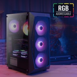 Caixa ATX Aerocool Falcon ARGB Vidro Temperado Preto