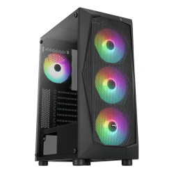 Caixa ATX Aerocool Falcon ARGB Vidro Temperado Preto