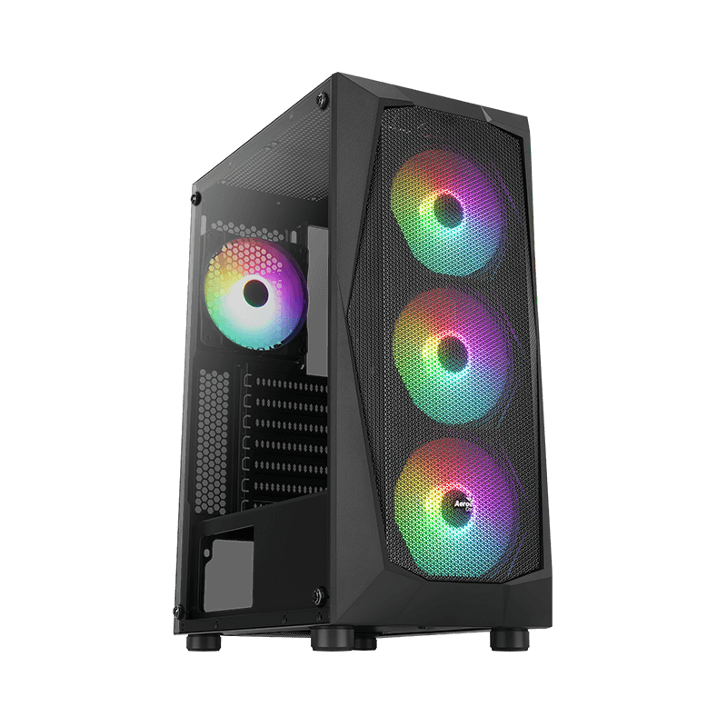 Caixa ATX Aerocool Falcon ARGB Vidro Temperado Preto