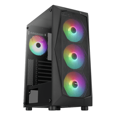 Caixa ATX Aerocool Falcon ARGB Vidro Temperado Preto